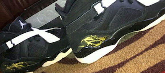 Air Jordan 8 BLACK/ DARK CHARCOAL- WHITE, with box - Picture 5 of 6